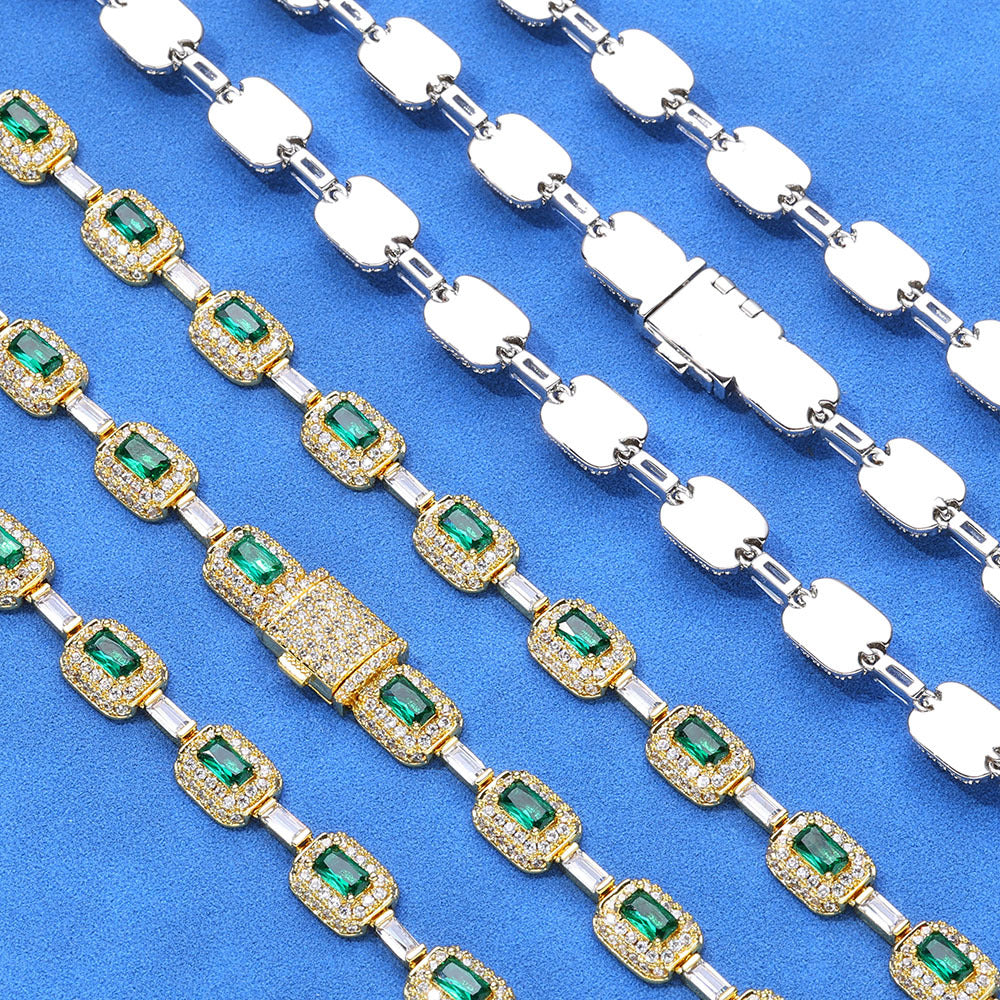 High - End Emerald Zircon Bracelet, 8 Inches (20.32cm Length)