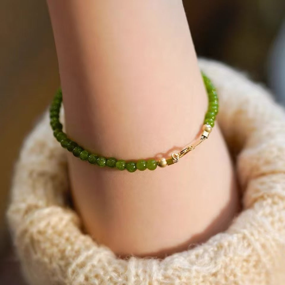 Ultra - Thin Chrysoprase Bracelet