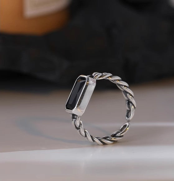 Black Onyx Chain Ring
