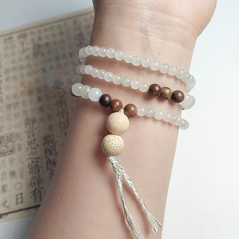 Natural Sandalwood & Tianshan Jade Multi - layer Bracelet for Women