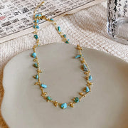 High - End Exquisite Real Gold Plated Turquoise Necklace