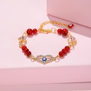 Evil Eye - Shaped Malachite Beaded Bracelet