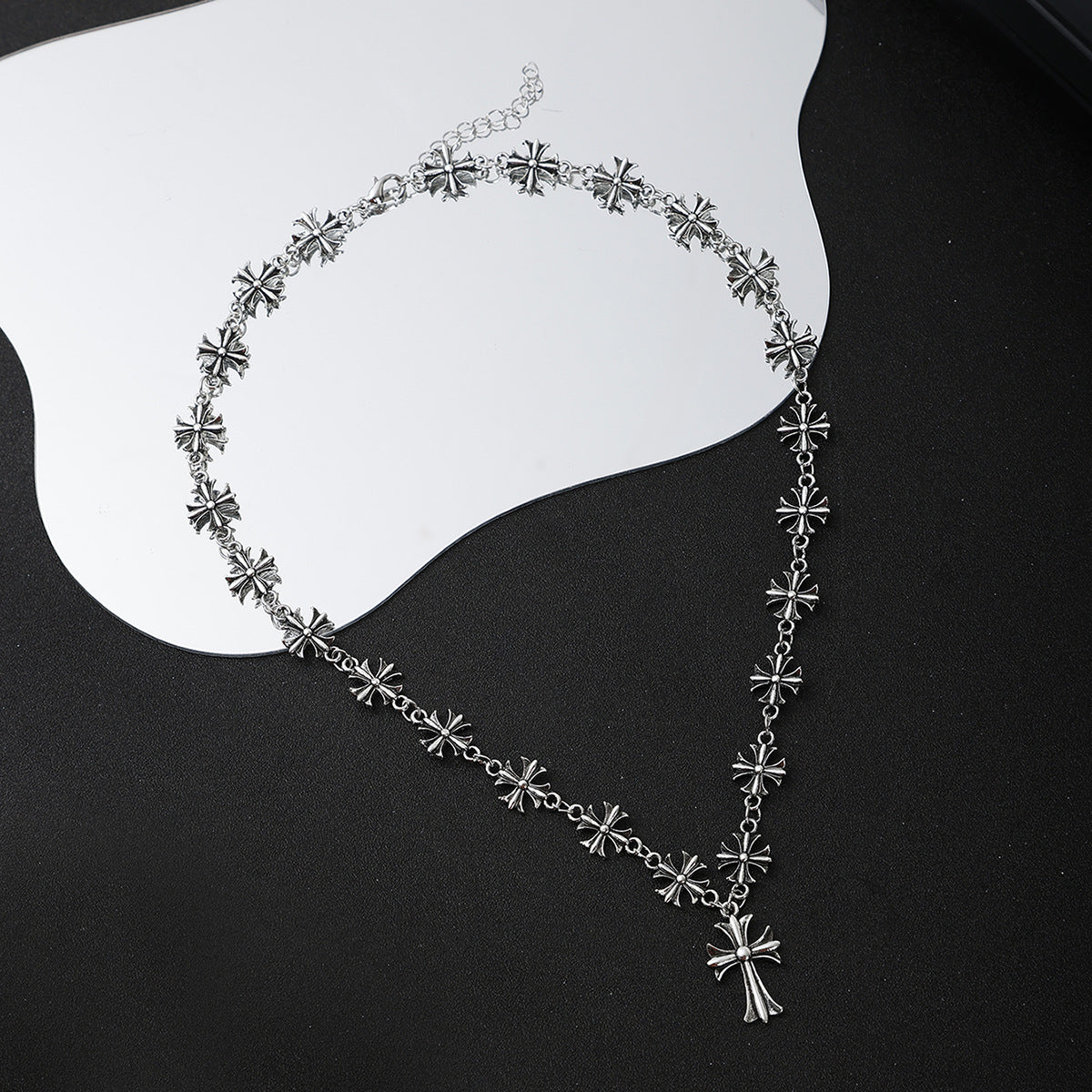 Light Luxury Cross Alloy Pendant Necklace
