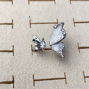 Agate Gemstone Ring - S925 Sterling Silver Zircon Butterfly Ring