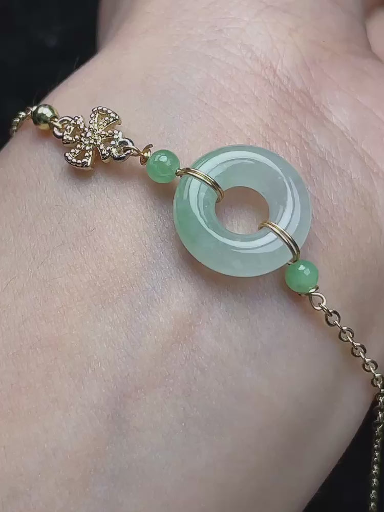 14k gold coated ice seed donut bracelet