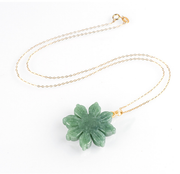 S925 Silver Clasp Jadeite Sunflower Pendant